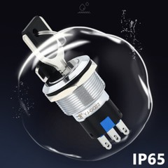 19mm Rotary Key Switch Latching 2/3 Position Selector Security Lock ON/OFF 5A