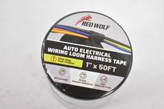 Red Wolf Auto Electrical Wire Harness Adhesive Tape 1in X 50ft 5 Rolls Black