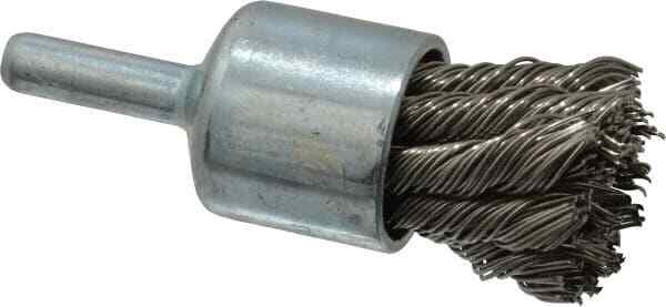 Weiler 3/4″ Brush Diam, Knotted, End Brush 1/4″ Diam Shank, 22,000 Max RPM