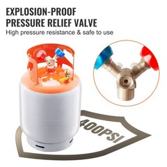 VEVOR Refrigerant Recovery Reclaim 30 LBS Cylinder Tank 400 PSI Liquid Y Valve