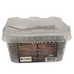 #10 x 3 1/2″ Deck Screws | Square Drive | Bugle Head | Brown Ruspert | 250pcsBOX