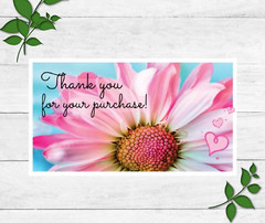 Business Cards, Thank You for Your Purchase Cards, Daisy 3.5″ x 2″