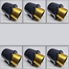 6-Pk 1 in. SCH-80 PVC Male Adapters w/Brass NPT Threaded-Fittings ASTM D2467