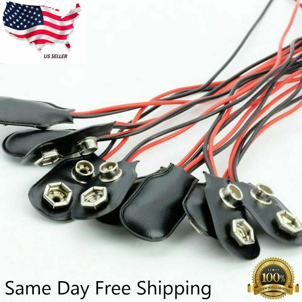 New Pack of 10 9V Battery Connector Snap Clip Wire Connector Lead Holder T Type
