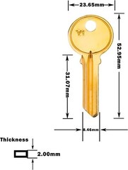 50PCS 5YA1 KEY BLANKS FOR LOCKSMITH FITS Y1 KEY SET BRASS FINISH Y1 KEY BLANK