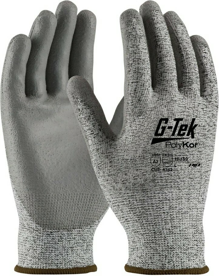 PIP 16-150/Large -G-Tek Polykor Polyurethane Coated Cut-Resistant Gloves