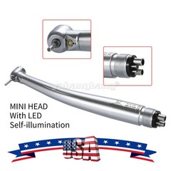 Mini Small Head Dental High Speed Handpiece LED Fiber Optic E-generator 4 Hole