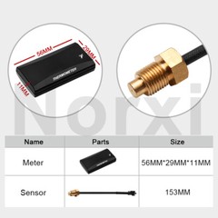 Motorcycle Water Temperature Gauge 32~248°F NORXI Fahrenheit Meter+22mm Sensor