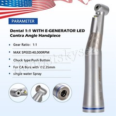 LED Contra Angle Fiber E-generator Low Speed Handpiece Dental DT