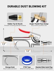 4Pcs Air Blow Gun Kit, 2-Way Connection Nozzle with 1/4 IN…