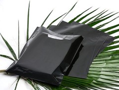 Merchandise Bags 100 Black 9″x12″ Size 1.5Mil Thick With Handles