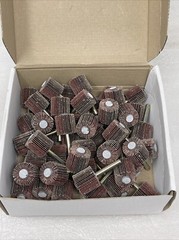 1″ x 1″ x 1/4″ Shank Mounted Flap Wheels – A/O 60 Grit Sanding Wheels, 50 Pack