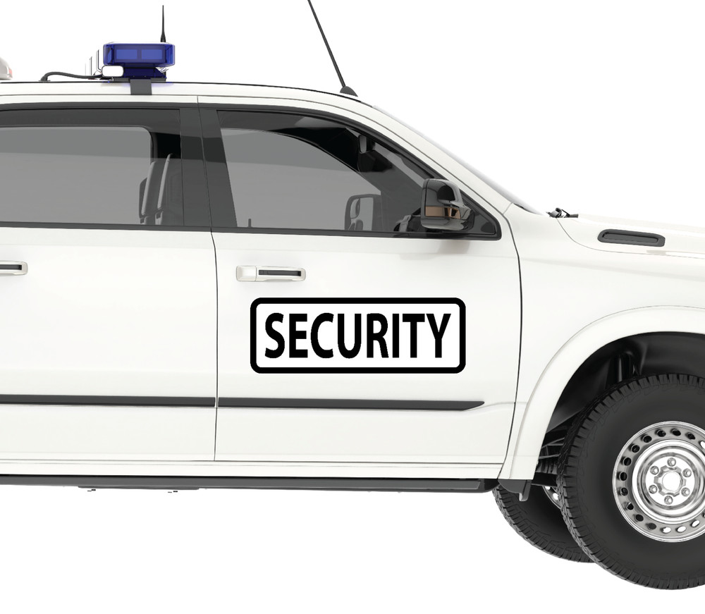 SECURITY 6″X18″ WHITE BLACK MAGNETIC VEHICLE SIGNS TO FIT VAN CAR TRUCK OR SUV