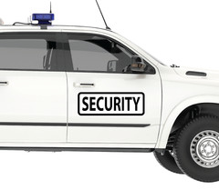 SECURITY 6″X18″ WHITE BLACK MAGNETIC VEHICLE SIGNS TO FIT VAN CAR TRUCK OR SUV
