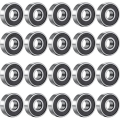 20 PCs Ball Bearings 8X22X7Mm Double Rubber Sealed Miniature Deep Groove 608-2RS