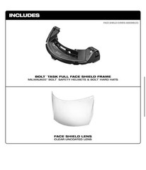 NEW Milwaukee BOLT Clear Uncoated Lens Jobsite Task Full Face Hardhat Sheild