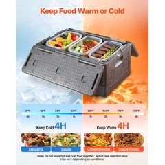 Uimoso 40Qt Foldable Insulated Food Pan Carrier Food Warmer Non-Electric EPP