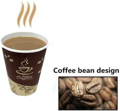 12 oz Disposable Paper Cups Coffee Bean Design for Cold/Hot Drinking 50-500 Pack