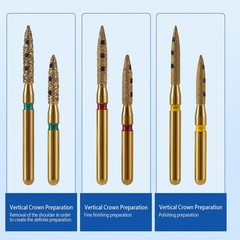 Dental vertical Preparation Diamond Burs Restoration Kit for Anterior Premolar