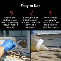 Abatron LiquidWood Epoxy Resin 2 Part Wood Hardener and Consolidant, 12 Ounce