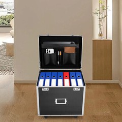 Locking File Chest File Rails Letter/Legal Files Storage Box with Wheels&Handle