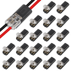 20Pcs Double-Wire Plug-In Connector Led Light Strip Connectors 2 Pin Quick NEW