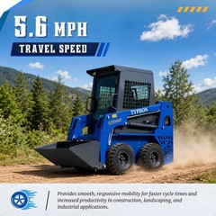 TYPHON STOMP 509 Wheel Skid Steer Loader 25HP Kubota D1105 w 1 Attachment Option