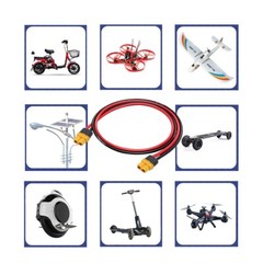 10 AWG XT60 Female Male Connector Adapter Solar Extension Cable RC Battery Cable
