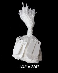 300 Pcs Blank White Merchandise Price Tags w/String Retail Jewelry Strung tags