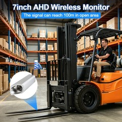 Forklift Blind Spot Assistance System 2.4G Wireless Camera Moniter 2 Lens Switch