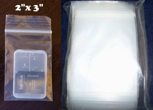 1000 2×3 Reclosable Resealable Clear Zipper Plastic Bags 2Mil 2″x3″ inch