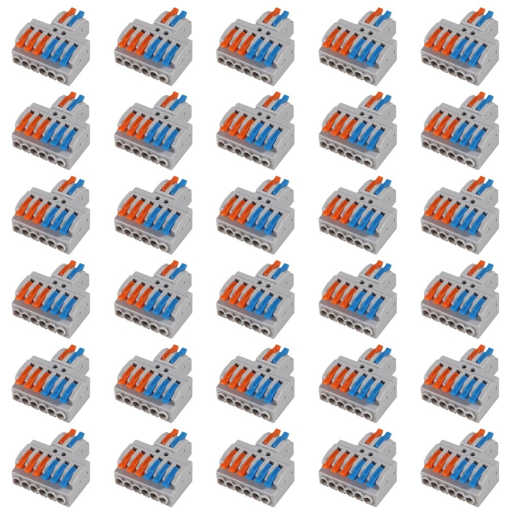 30Pcs Lever Wire Connectors, Quick Wiring Cable Connector Push-in Conductor T…