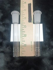 2 PACK 6 Cuts Glass Water Pipe Downstem Diffuser 14MM To 18MM 3.0″ and 3.5″