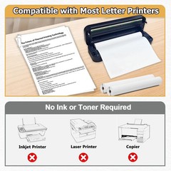 4 Rolls Thermal Paper 8.5’’ X 11’’ for Portable Printer, Compatible with D810/ M