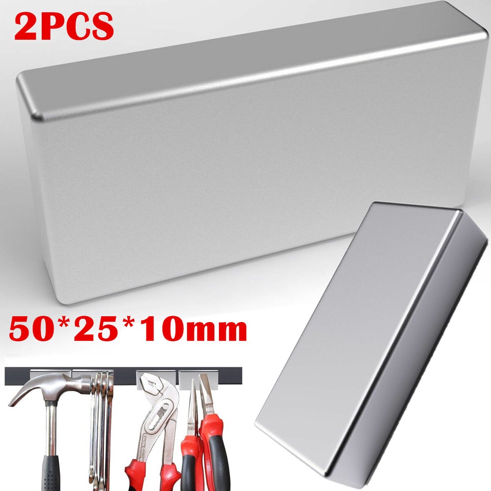 2PCS Magnets Big Block Super Strong N52 Neodymium Large Magnet Rare Earth USA