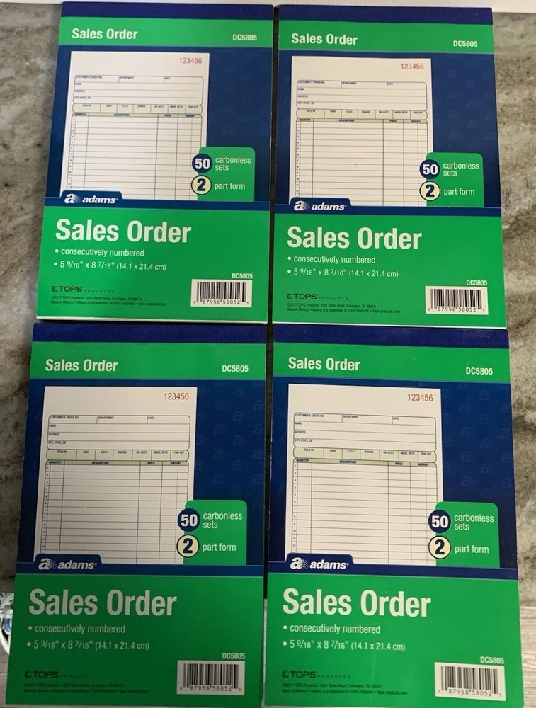 Adams Sales Order Book 2-Part Carbonless White/Canary