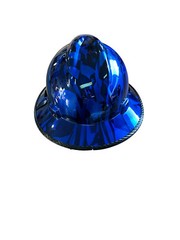 Custom Hydro Dipped MSA V-Gard Full Brim Kandy Blue Flags w/edgegard