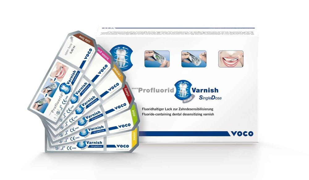 Voco Profluorid Varnish 6 Single Doses Mix (Cherry,Melon,Caramel,Mint) Free Ship
