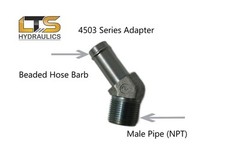 New Male Hose Barb x Male NPT 45 DEG Steel Fitting Multiple Sizes Available 4503