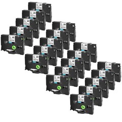 Compatible with Brother 20PK Black on White Label Tape TZe231 Tz Tze 231 12mm