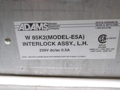 ADAMS ELEVATOR W 85K2 #E5A INTERLOCK ASSY