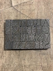 Rare Decorative Ornate Antique Foundry Cast Initial Font Letterpress 48 Pt.