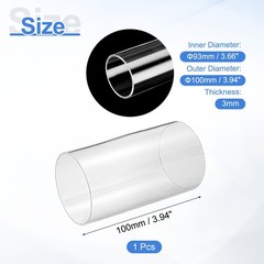 Clear Rigid Acrylic Pipe 93mm ID x 100mm OD 4″ Round Clear Plastic Tube