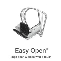 Oxford 3 Ring Binders, 0.5 inch ONE-Touch Easy Open D Rings, Inch, Black