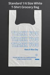 Bags 1/6 Large 21 x 6.5 x 11.5 “Blue Thank You” T-Shirt Plastic Grocery Bags