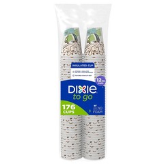 Dixie 12 oz PerfecTouch Insulated Paper Hot Cold Coffee Haze Cup 176 cups