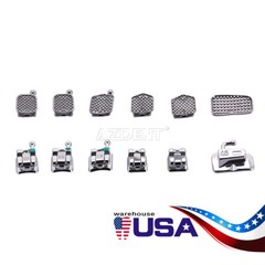 100X Dental Ortho MIM Self Ligating Bracket Brace Mini Roth.022 Hooks 345 AZDENT