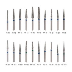 25pcs AZDENT Dental FG Diamond Burs For High Speed Handpiece Friction Grip