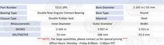 [4-Pack] 5211-2RS Angular Contact Ball Bearing 55mm x 100 mm x 33.3mm (IDxODxW)