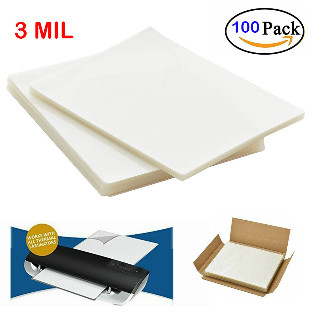 Clear Thermal Laminating Plastic Paper Laminator Sheets 9 x 11.5″ 100-Pack 3Mil